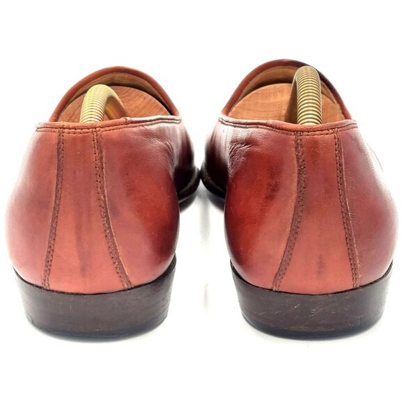 Vintage Bragano Cole Haan Italy Men 8M Brown Calfskin Classic Loafers Dress Shoe - Picture 5 of 13
